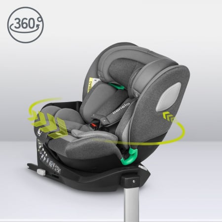 Scaun auto, Lionelo, i-Size Braam, 0-36 Kg, 40-150 cm, Cu isofix si picior de fixare, Protectie laterala, Rotire 360 grade, Ajustare spatar in 5 pozitii, Tetiera reglabila in 14 trepte, Conform cu sta [34]