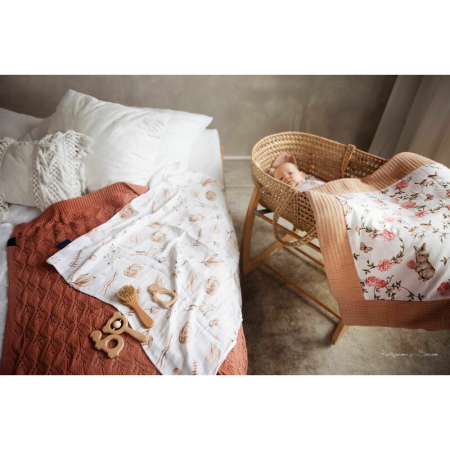 Scutec, Bocioland, Bambus, Antialergic si antibacterian, 30x30 cm, Material certificat Oeko Tex Standard 100, Boho Flowers [5]
