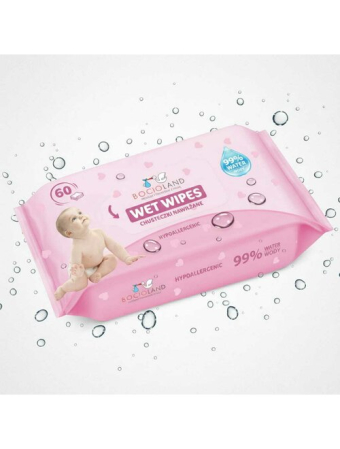 Servetele umede, Bocioland, Apa 99%, Fara parfum, 60 de bucati/pachet [7]