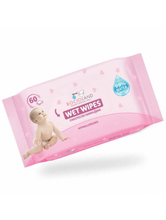Servetele umede, Bocioland, Apa 99%, Fara parfum, 60 de bucati/pachet [1]