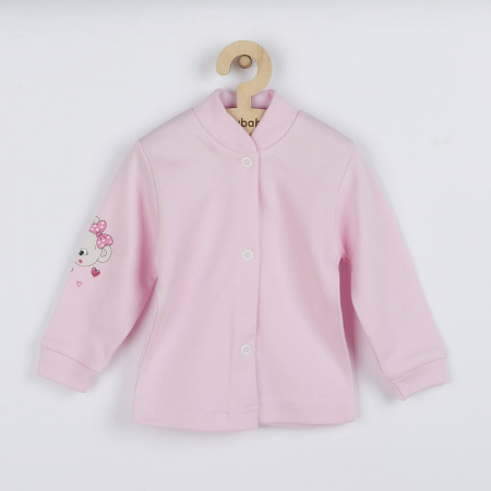 Set 2 piese: salopeta fara maneci, bluza, Marime 62, Din bumbac 100%, New Baby, Mouse Pink [2]