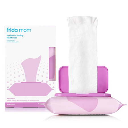 Produse ingrijire san - Set 24 servetele umede perineale, Frida Mom, Cu efect de calmare, Pentru perioada postpartum, Vindeca si curata zona intima, Fara ingrediente chimice, Alb
