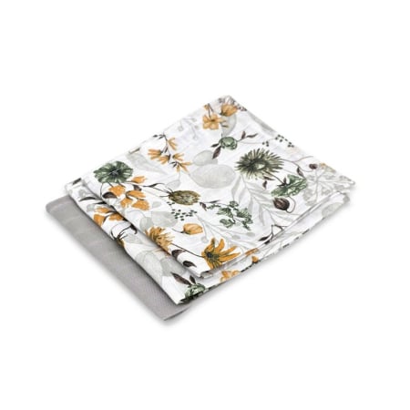 Set 3 museline, MimiNu, Multifunctionale, Din bumbac certificat Oeko Tex Standard 100, 30x30 cm, Botanica si Grey [3]