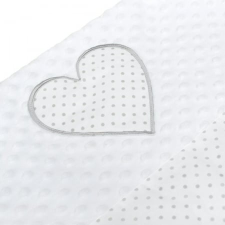 Set 3 piese Luxury, Baby Nest cu doua fete, Cu paturica si pernuta in forma de inima, New Baby, Minky Heart White [4]