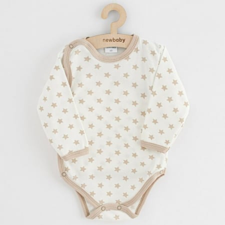 Set 3 piese, New Baby, Classic II, Include 3 body-uri cu maneca lunga, Marime 62, Din bumbac 100%, Beige [1]