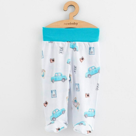 Set 3 piese, New Baby, Classic II, Include 3 perechi de pantalonasi cu botosei, Marime 56, Din bumbac 100%, Blue [1]