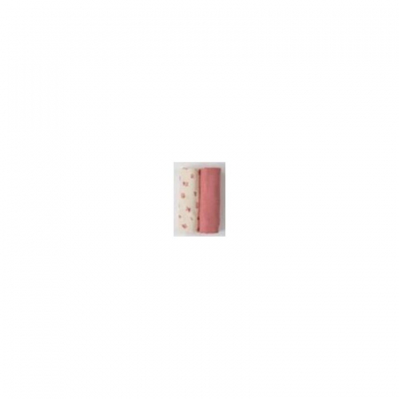 Set 4 lavete, Bubaba, Din muselina, Dimensiune 40x40 cm, Pentru spalarea si ingrijirea fetei si a corpului bebelusului dupa masa sau baita, Pink [1]