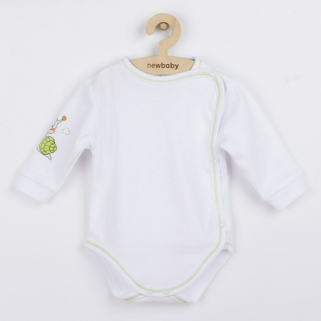 Set 4 piese: body cu maneca lunga, salopeta fara maneci, caciulita, manusi, Marime 56, Din bumbac 100%, New Baby, Snail [2]