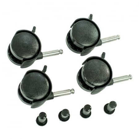 Camera copilului - Set 4 roti, Qmini, Compatibile cu patuturile Babyneeds si Qmini, Negru