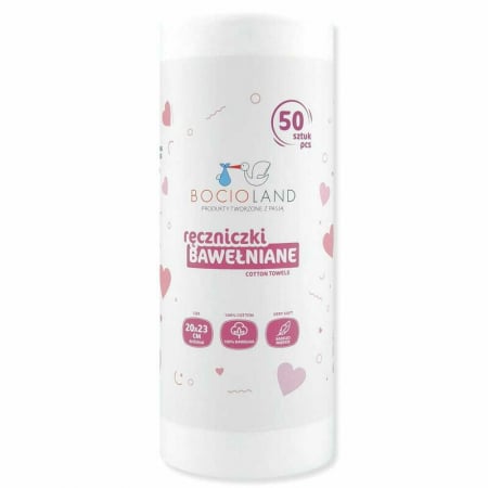 Prosoape si halate - Set 50 bucati prosopele, Bocioland, Pe rola, Din bumbac, Hipoalergenice, Biodegradabile, 23x20 cm, White