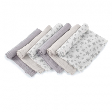 Cadite si accesorii - Set 6 scutece, Jane, Din muselina de bambus, Hipoalergenice, 35 x 35 cm, Star