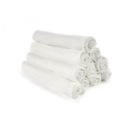 Set 6 scutece, Jane, Din muselina de bambus, Hipoalergenice, 35 x 35 cm, White [1]