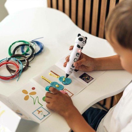Set Creion 3D si Filament colorat de 20 m, Free2Play, Panda [2]