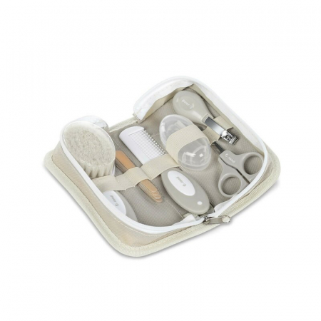 Accesorii igiena - Set ingrijire, Jane, Basic, Contine forfecuta, unghiera, pile de unghii, perie de par, pieptene, degetar periuta de dinti, Sand