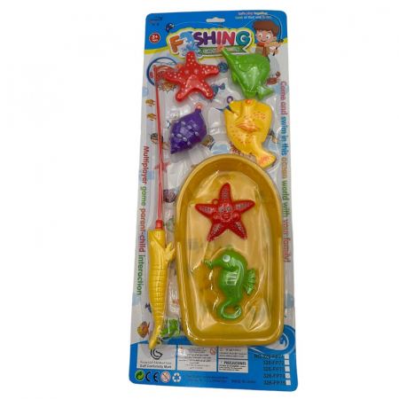 Jucarii de baie - Set jucarii de baie, 8 piese, Cu unghita de pescuit , mini piscina si jucarii marine 