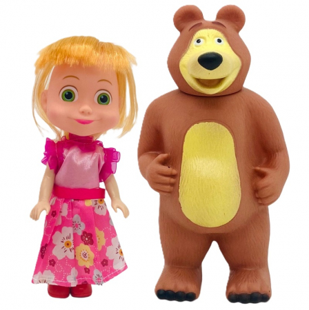 Papusi si Accesorii - Set papusa Masha si ursul diferite tinute