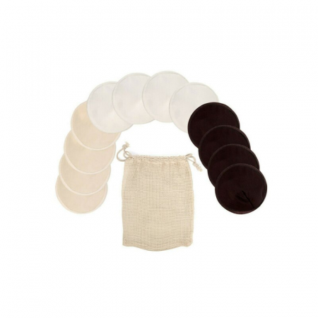 Produse ingrijire san - Tampoane de san refolosibile, Jane, 12 bucati, Cu saculet pentru spalare fascila, Masura M, Pentru cupele A, B si C
