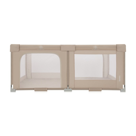 Tarc de joaca copii, Lionelo, Florence Easy Fold, 150 x 180 x 75 cm, Pliere, depliere automata, Include geanta de transport, Din plasa, Cu doua intrari laterale, 0-48 luni, Conform cu EN12227, Bej [6]