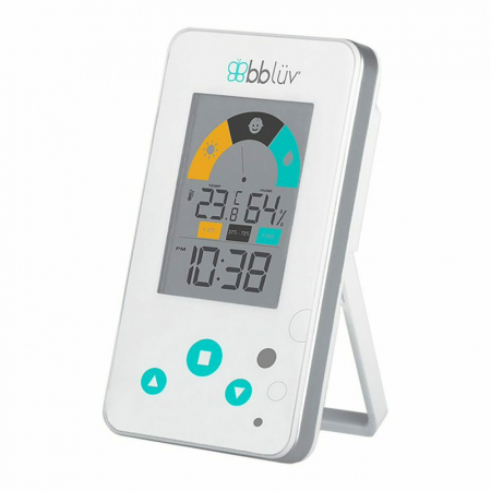 Termometre si pulsoximetru - Termometru/Higrometru digital, Bbluv, 2 in 1, Igro, Cu ceas si alarma, Ecran LCD, Pe baza de baterii AAA, White
