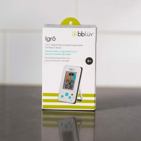 Termometru/Higrometru digital, Bbluv, 2 in 1, Igro, Cu ceas si alarma, Ecran LCD, Pe baza de baterii AAA, White [13]