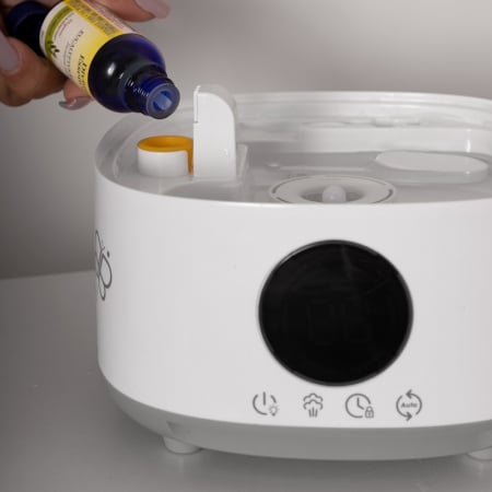 Umidificator, Bbluv, Umido, Cu ultrasunete si purificator de aer 4 In 1, Ultra silentios, Include difuzor de uleiuri esentiale, Cu panou de control digital, Cu telecomanda, Alb [5]