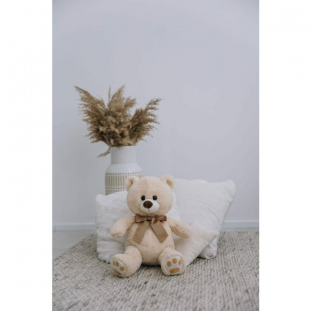Ursulet de plus, Free2Play, Cosy, Moale, Cu fundita eleganta in jurul gatului, 45 cm, 0 luni+, Beige [1]