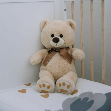 Ursulet de plus, Free2Play, Cosy, Moale, Cu fundita eleganta in jurul gatului, 45 cm, 0 luni+, Beige [3]