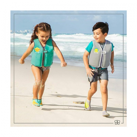 Vesta pentru inot, Naj, Cu protectie solara SPF 50+, Neopren, Small, 1-3 ani, Bbluv, Aqua [7]