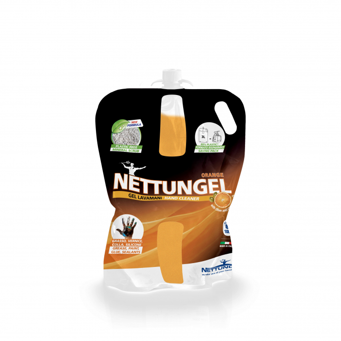 Nettungel Orange - Gel de curățare a mâinilor cu abrazivi minerali și extracte de citrice și măsline, T-Bag rezerva 3000 ml [1]