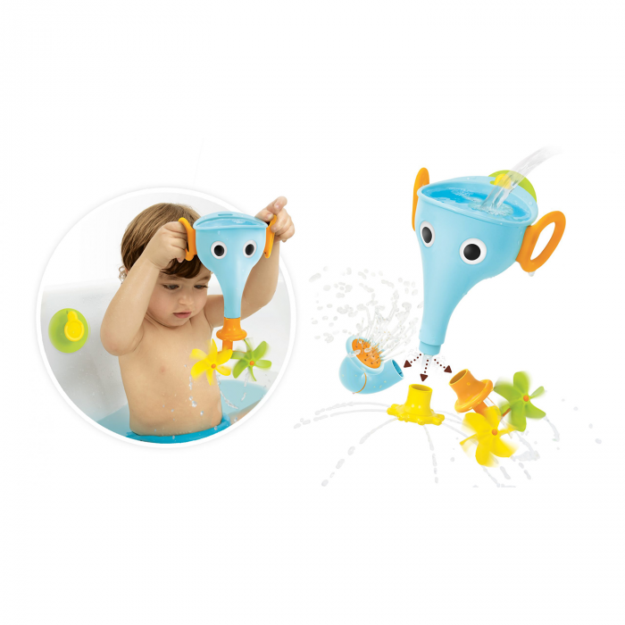 Jucărie trompă de elefant cu stropitoare pentru baie – albastru +18 luni Yookidoo [5]