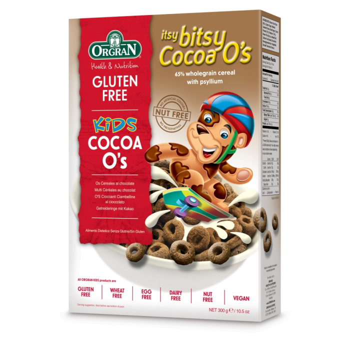 Orgran - cerculețe cu cacao itsy bitsy cocoa o’s x 300g [1]