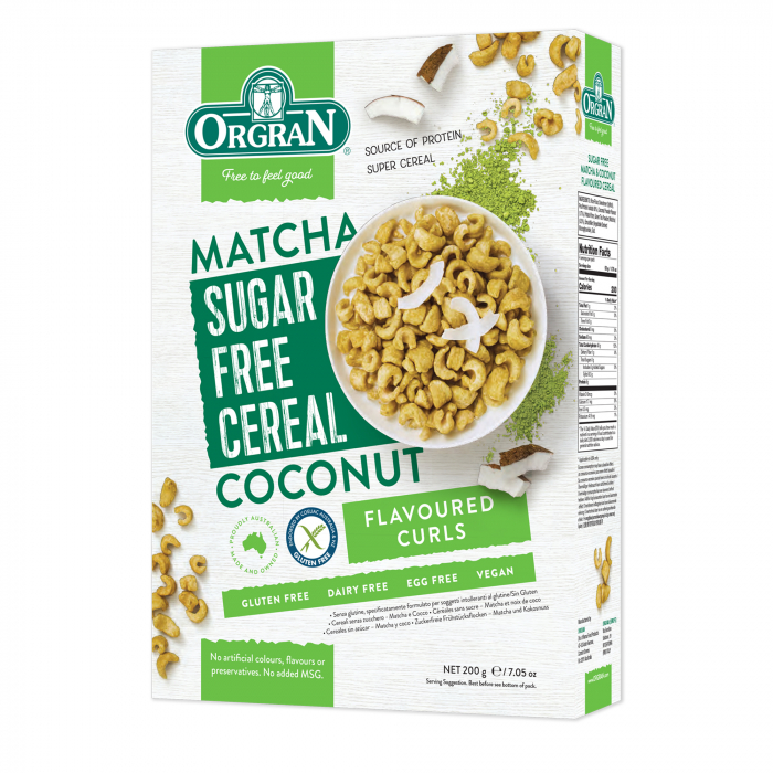 Cereale fără zahăr cu matcha și nucă de cocos Orgran - 200 g. [1]