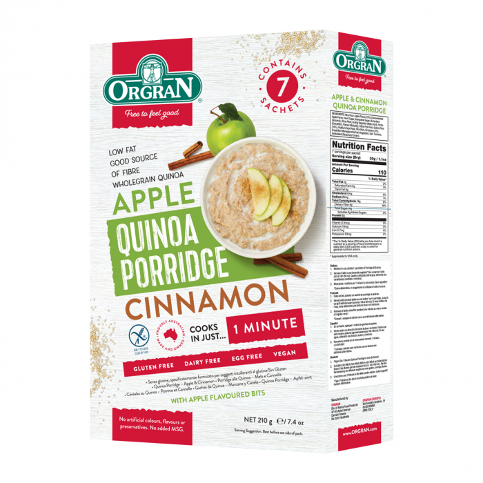 Terci cu quinoa, măr și scorțișoară fără gluten Orgran - 210 g. [1]