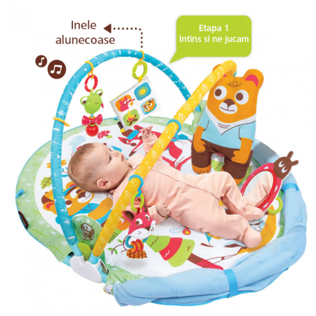 Jucărie centru de joacă cu jucării și activități fizice – cu paturică integrată, Yookidoo 0-12 luni