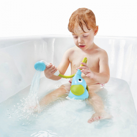 Jucărie portabilă pentru duș - pentru bebeluși și copii, în formă de elefant - bleu, 0-24 luni, Yookidoo [4]