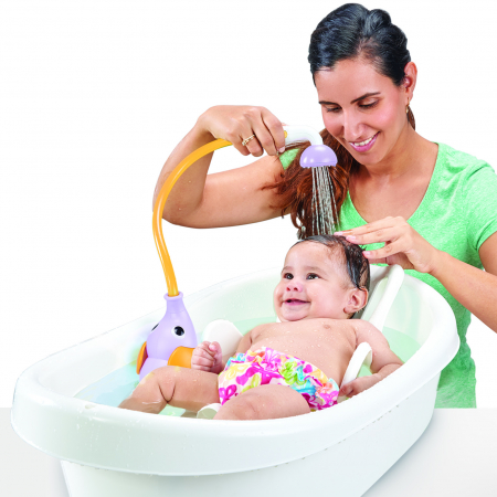 Jucărie portabilă pentru duș - pentru bebeluși și copii, în formă de elefant- violet, 0-24 luni, Yookidoo [1]