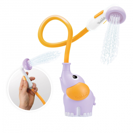 Jucărie portabilă pentru duș - pentru bebeluși și copii, în formă de elefant- violet, 0-24 luni, Yookidoo [5]