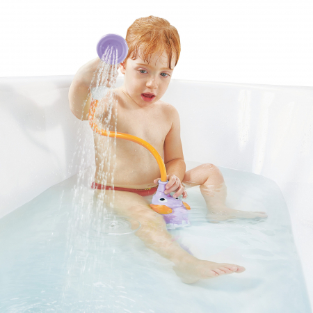 Jucărie portabilă pentru duș - pentru bebeluși și copii, în formă de elefant- violet, 0-24 luni, Yookidoo [4]