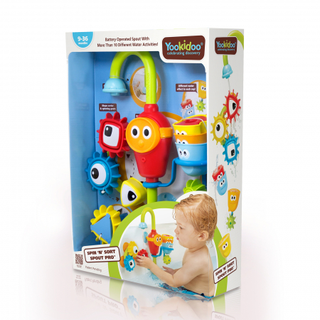 Jucărie robinet pivotant cu accesorii de sortare, rotative și colorate - 9-36 luni, Yookidoo [12]