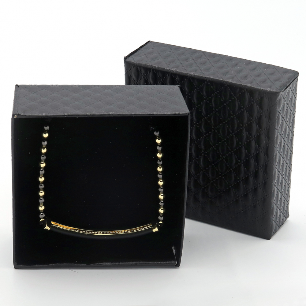 Bratara Iconic din otel inoxidabil si Onix: Accesoriu Unisex Elegant, 16-22 cm [3]