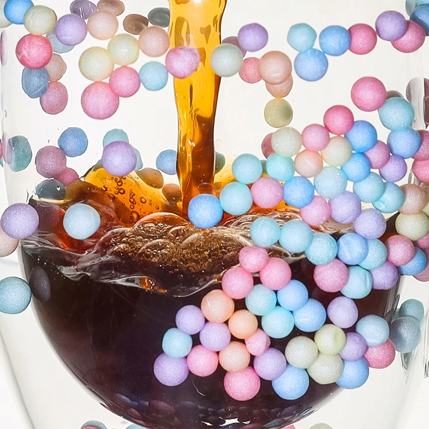 Cană sticlă borosilicată 350ml cu bile colorate – elegantă, dublu perete | Next Trend [4]