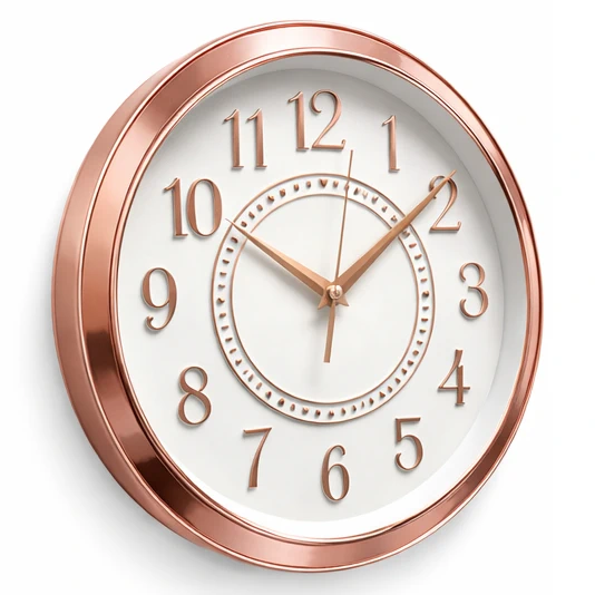 Ceas Analog de perete silentios Quartz rotund 29 cm Rose - Gold [4]