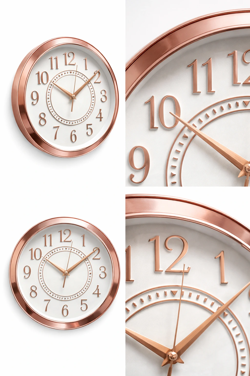 Ceas Analog de perete silentios Quartz rotund 29 cm Rose - Gold [2]