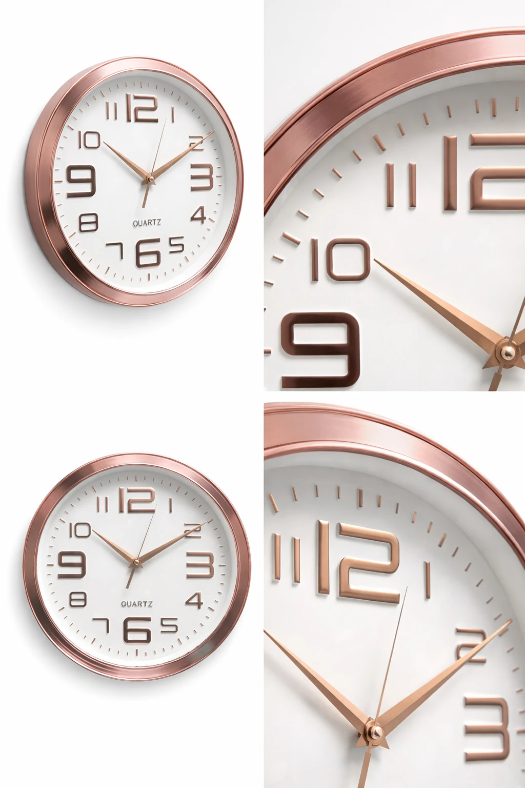 Ceas Analog de perete silentios Quartz rotund 29 cm Gold Rose [2]