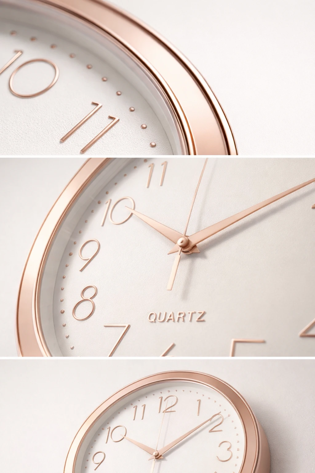 Ceas de Perete Analog Quartz Silentios, 29 cm, Elegant Rose Gold – Design Modern [3]