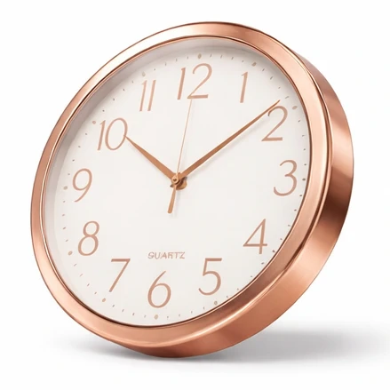 Ceas de Perete Analog Quartz Silentios, 29 cm, Elegant Rose Gold – Design Modern [4]