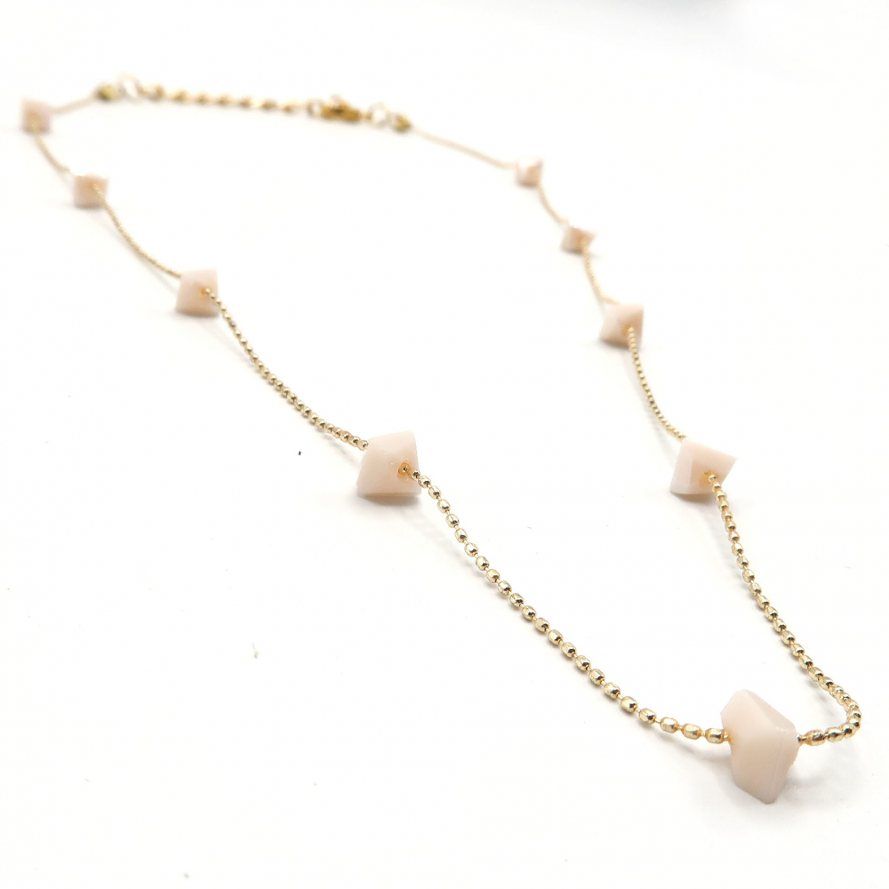 Colier Auriu Decorat cu Cristale Roz Sidef Love, Cutie eleganta inclusa – Romantism si Rafinament [1]