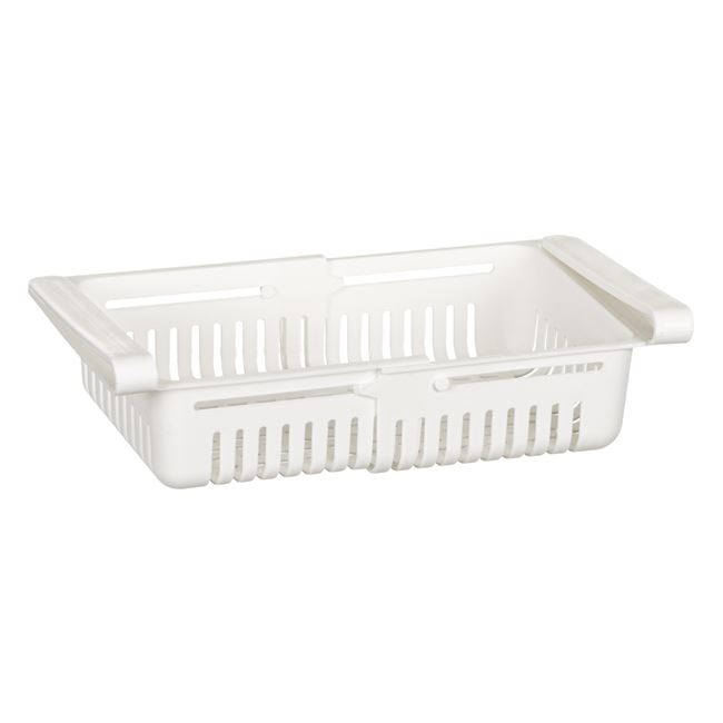Cos Depozitare Extensibil Alb de Plastic pentru Frigider - Organizare Eficienta 19.5x16x8cm [5]
