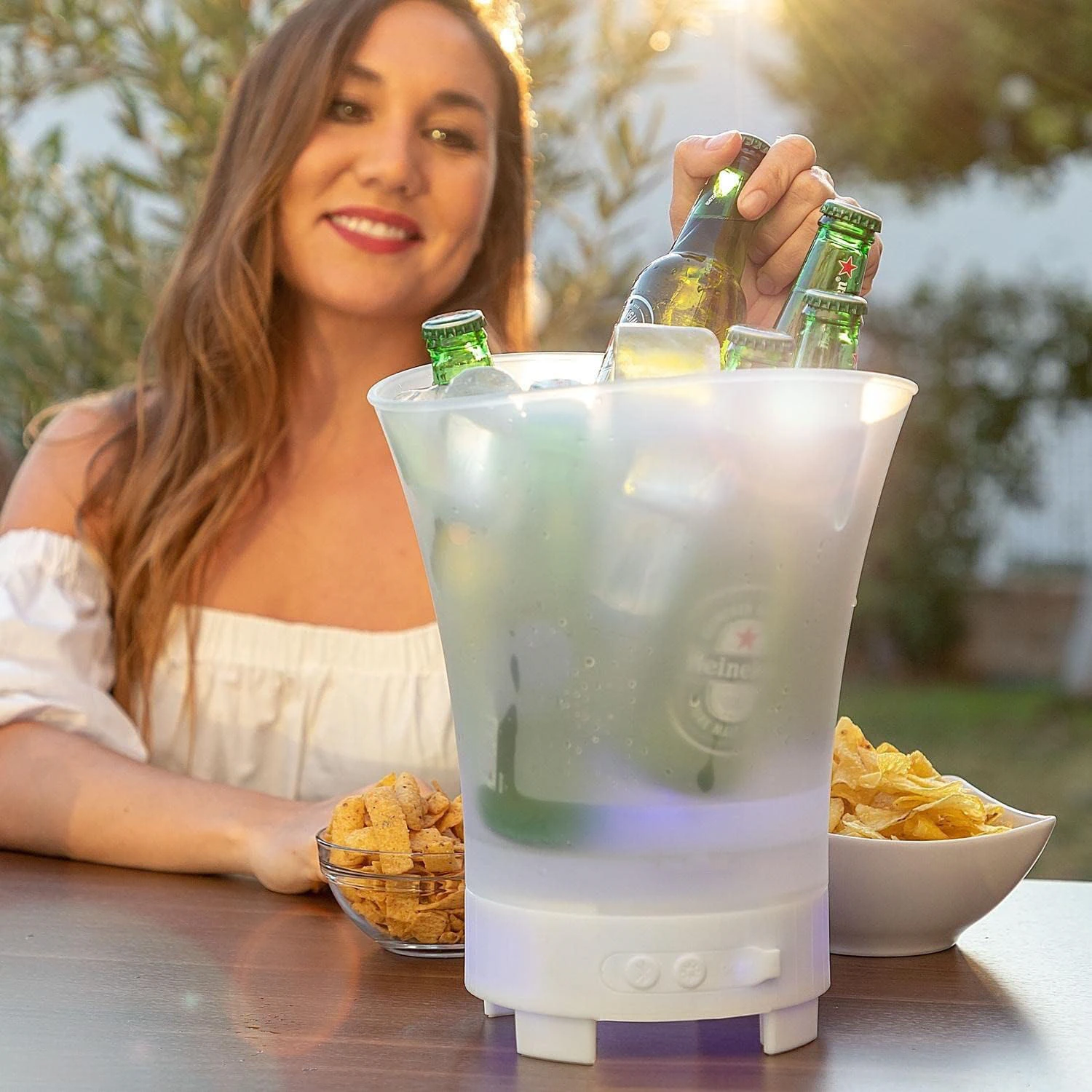 Frapiera LED 7L cu Boxa Bluetooth | NEXT TREND | Lumina Ambientala Multicolora, Ideala pentru Petreceri, Bar sau Acasa | Raceste si Creeaza Atmosfera [5]