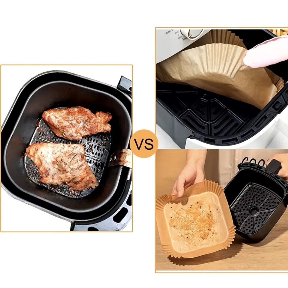 Hartie de Copt AirFryer 20x20cm patrat – Set 100 Buc, Gatit Sanatos si Fara Efort [5]